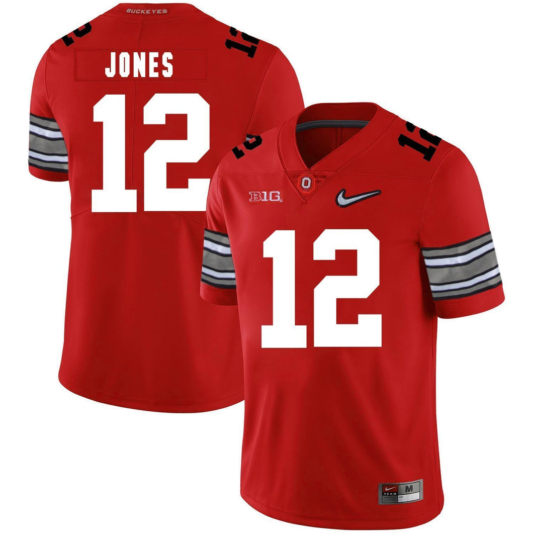 Ohio State Cardale Jones 12 Red Football Jersey