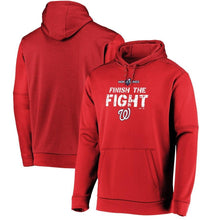 Load image into Gallery viewer, Washington Nationals Majestic 2019 World Series Bound Authentic Collection Dugout Pullover Hoodie - Red MLB Pullover Hoodie