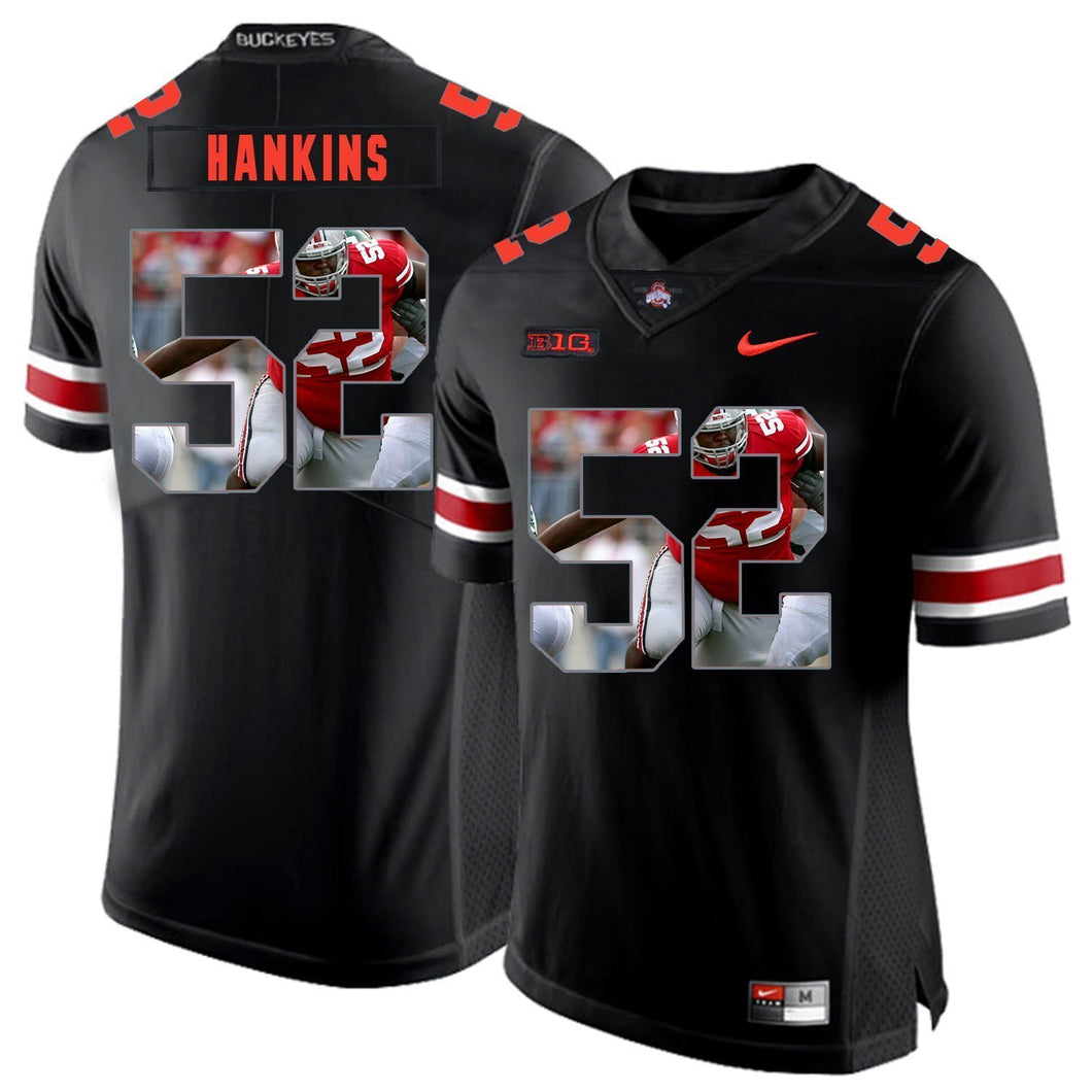 Ohio State Johnathan Hankins 52 Digital Art Black 1 Football Jersey