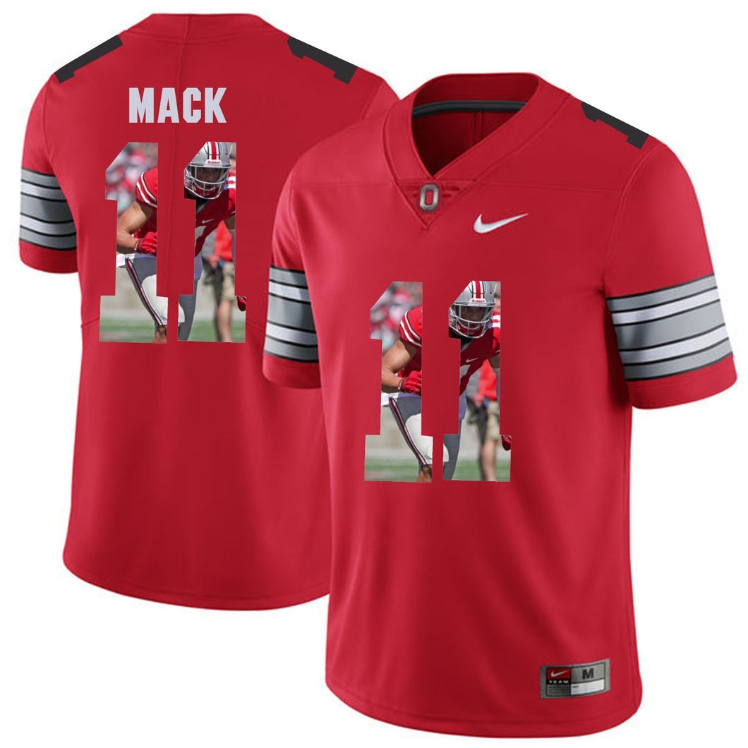 Ohio State Mack 11 Digital Art Red Football Jersey