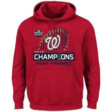 Load image into Gallery viewer, Washington Nationals  2019 World Series Champions Big &amp; Tall Locker Room Pullover Hoodie - Red MLB Pullover Hoodie