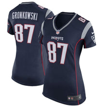Load image into Gallery viewer, Rob Gronkowski New England Patriots Women's Game Jersey - Navy Blue