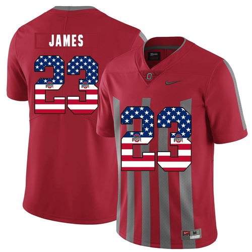 Ohio State Lebron James 23 American Flag Red 2 Football Jersey