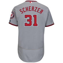 Load image into Gallery viewer, Washington Nationals Max Scherzer Washington Nationals Majestic Road Collection Flex Base Player Jersey Gray