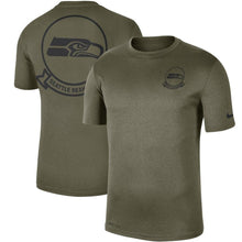 Load image into Gallery viewer, Seattle Seahawks Nike 2019 Salute To Service Sideline Seal Legend Performance T-Shirt - Olive - NFL TShirt