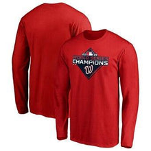 Load image into Gallery viewer, Washington Nationals Majestic 2019 World Series Champions Logo Long Sleeve T-Shirt - Red MLB T-shirt