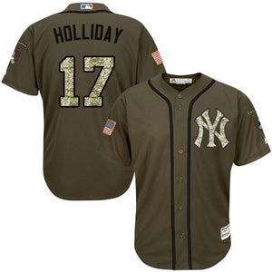 Yankees 17 Matt Holliday Green Salute To Service Stitched Mlb Jerseyy