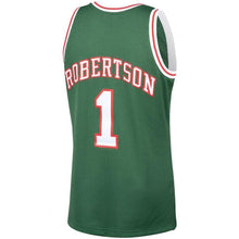 Load image into Gallery viewer, Oscar Robertson Milwaukee Bucks Mitchell &amp; Ness 1971-72 Hardwood Classics Swingman Jersey – Hunter Green