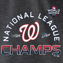 Load image into Gallery viewer, Washington Nationals  Branded 2019 National League Champions Locker Room Pullover Hoodie - Heather Charcoal MLB Pullover Hoodie