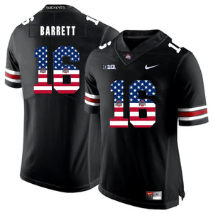 Ohio State J.T. Barrett 16 American Flag Black 2 Football Jersey