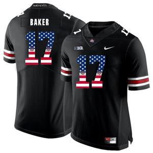 Ohio State Jerome Baker 17 American Flag Black 2 Football Jersey