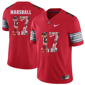 Ohio State Marshall 17 Digital Art Red Football Jersey