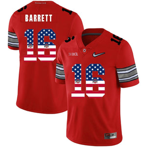 Ohio State J.T. Barrett 16 American Flag Red 1 Football Jersey