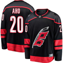 Load image into Gallery viewer, Sebastian Aho Carolina Hurricanes Alternate Premier Breakaway Player Jersey - Black NHL Jersey