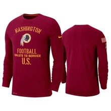 Load image into Gallery viewer, Redskins 2019 Salute To Service Burgundy Long Sleeve T-Shirt NFL Long Sleeve