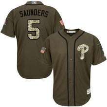 Load image into Gallery viewer, Phillies 5 Michael Saunders Green Salute To Service Stitched Mlb Jersey
