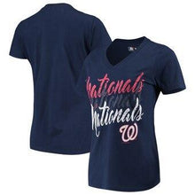 Load image into Gallery viewer, Washington Nationals G-Iii 4Her By Carl Banks Women's Game On V-Neck T-Shirt - Navy MLB Women T-shirt