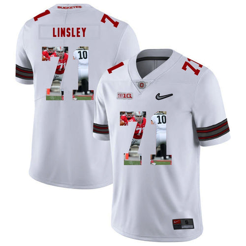 Ohio State Corey Linsley 71 Digital Art White 1 Football Jersey