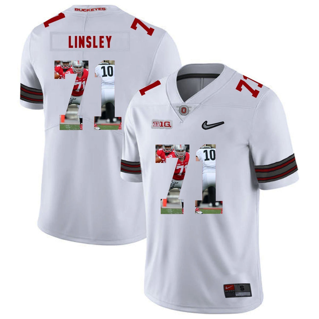 Ohio State Corey Linsley 71 Digital Art White 1 Football Jersey