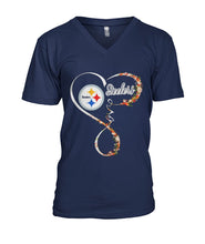 Load image into Gallery viewer, Pittsburgh-Steelers Love Collection T-Shirt 2018 - Guys V-Neck