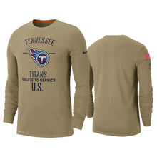 Load image into Gallery viewer, Titans 2019 Salute To Service Tan Long Sleeve T-Shirt NFL Long Sleeve