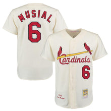 Load image into Gallery viewer, Stan Musial 1963 St. Louis Cardinals Mitchell &amp; Ness Throwback Jersey - Cream