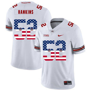 Ohio State Johnathan Hankins 52 American Flag White 2 Football Jersey