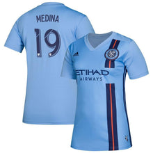 Load image into Gallery viewer, Women&#39;s New York City Fc Jesus Medina Blue 2019 Primary Player Jersey