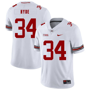 Ohio State Carlos Hyde 34 White Football Jersey