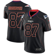 Load image into Gallery viewer, Patriots #87 Gronkowskilights Out Black Color Rush Limited Jersey - NFL Jersey