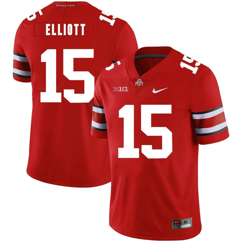 Ohio State Ezekiel Elliott 15 Red 2 Football Jersey