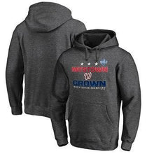 Load image into Gallery viewer, Washington Nationals Majestic 2019 World Series Champions Cut Off Pullover Hoodie - Heather Charcoal MLB Pullover Hoodie
