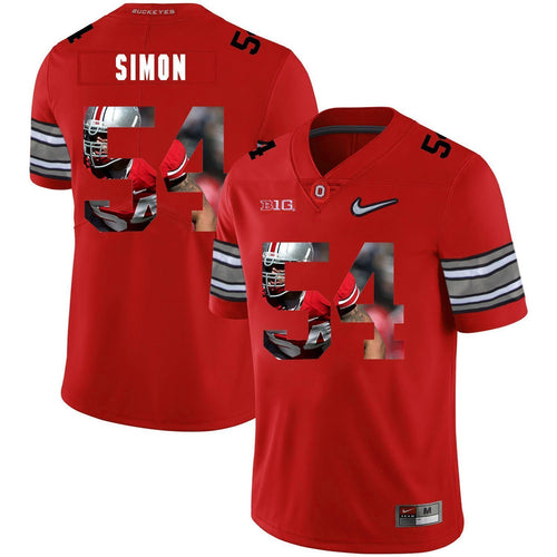 Ohio State John Simon 54 Digital Art Red 1 Football Jersey