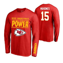 Load image into Gallery viewer, Patrick Mahomes Never Underestimate Red Nfl T-Shirt NFL Long Sleeve