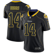 Load image into Gallery viewer, Vikings#14 Diggslights Out Black Color Rush Limited Jersey - NFL Jersey