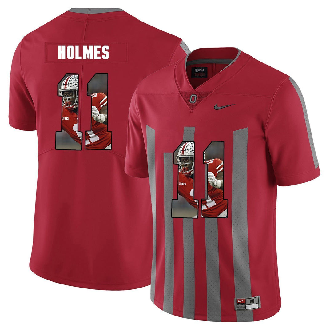 Ohio State Jalyn Holmes 11 Digital Art Red 2 Football Jersey