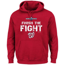 Load image into Gallery viewer, Washington Nationals Majestic 2019 World Series Bound Big &amp; Tall Authentic Collection Dugout Pullover Hoodie - Red MLB Pullover Hoodie