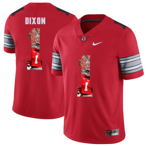 Ohio State Dixon 1 Digital Art Red Football Jersey