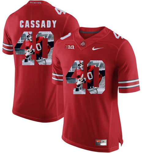 Ohio State Cassady 40 Digital Art Red Football Jersey