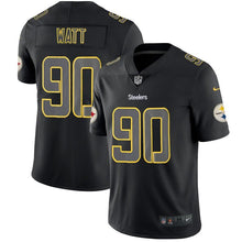 Load image into Gallery viewer, Steelers #90 Wattimpact Black Color Rush Limited Jersey - NFL Jersey