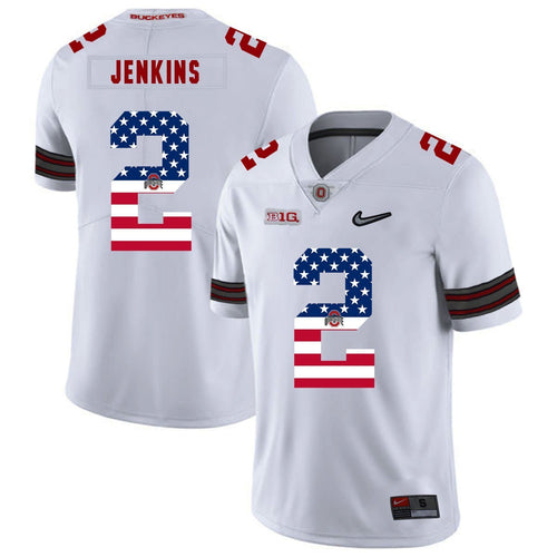 Ohio State Malcolm Jenkins 2 American Flag White 1 Football Jersey