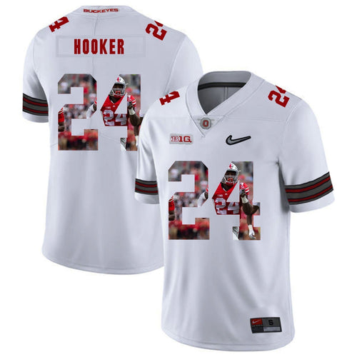 Ohio State Malik Hooker 24 Digital Art White 1 Football Jersey