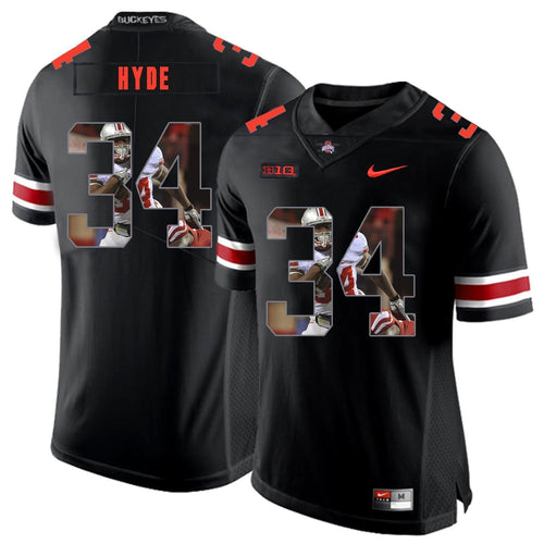 Ohio State Carlos Hyde 34 Digital Art Black 1 Football Jersey