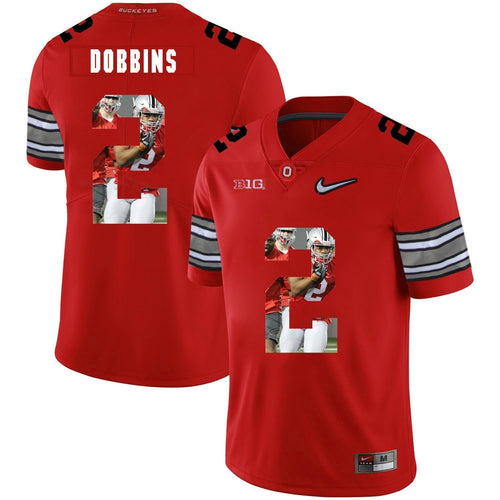 Ohio State J.K Dobbins 2 Digital Art Red 1 Football Jersey