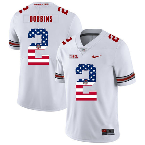 Ohio State J.K Dobbins 2 American Flag White 2 Football Jersey