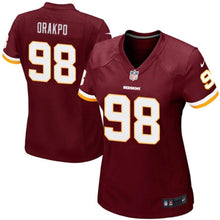 Load image into Gallery viewer, Washington Redskins Brian Orakpo Washington Redskins Girls Game Jersey Burgundy