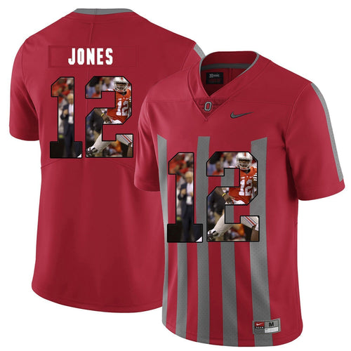 Ohio State Cardale Jones 12 Digital Art Red 2 Football Jersey