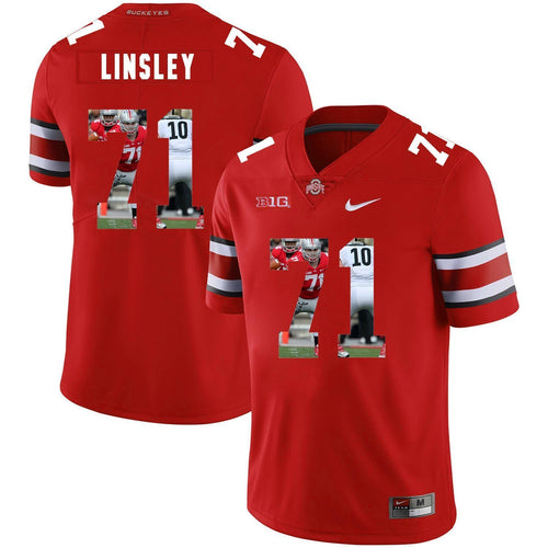 Ohio State Corey Linsley 71 Digital Art Red 3 Football Jersey