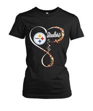 Load image into Gallery viewer, Pittsburgh-Steelers Love Collection T-Shirt 2018 - Ladies Tee
