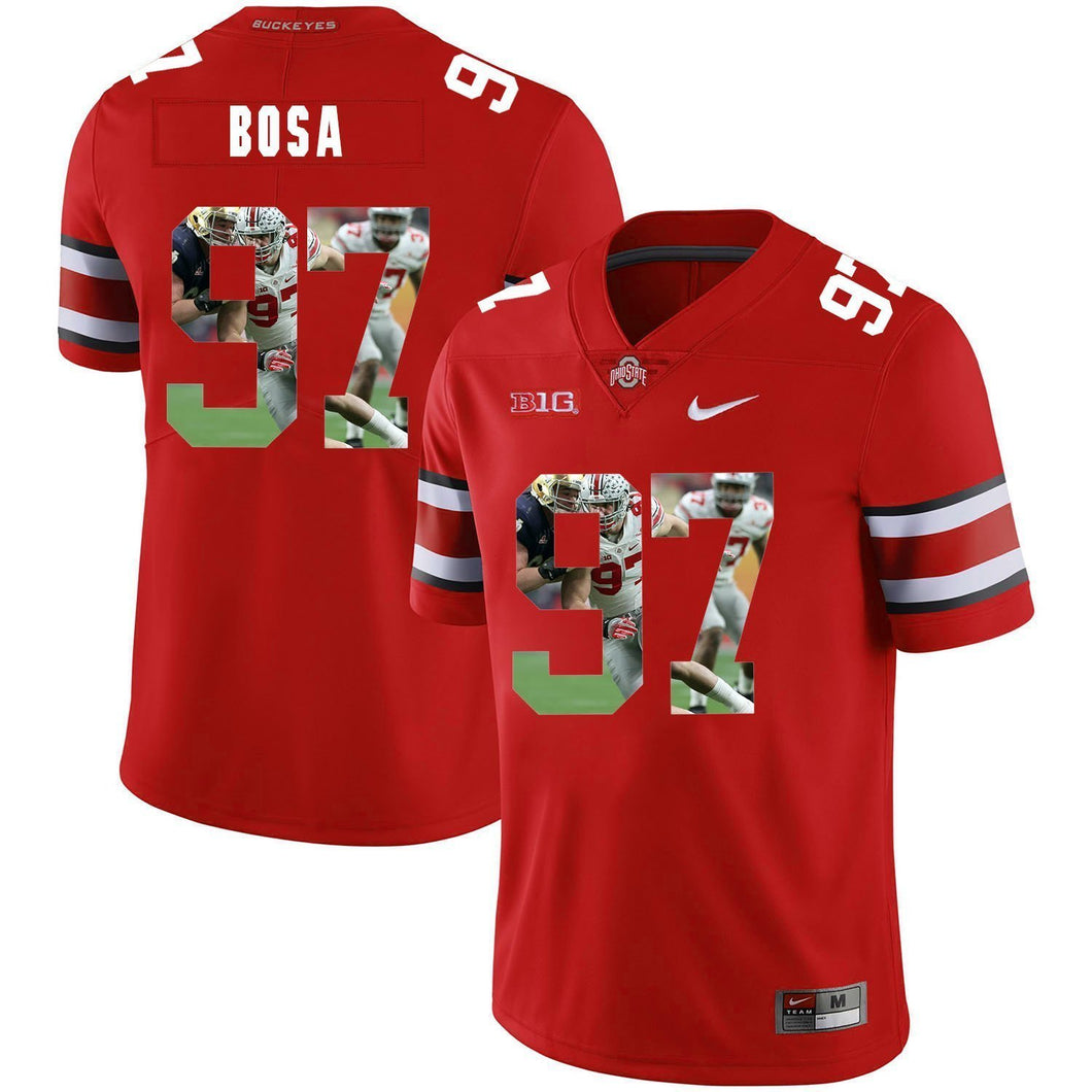 Ohio State Joey Bosa 97 Digital Art Red 3 Football Jersey